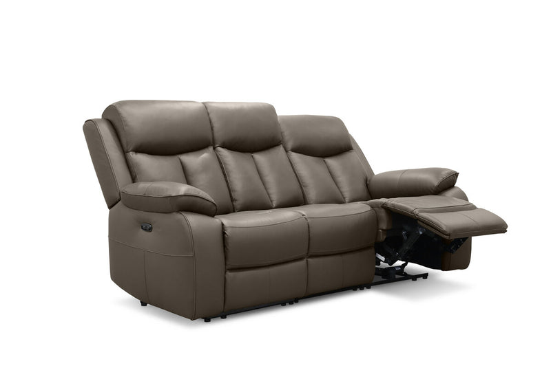 DACIA LEATHER 3 Seater Sofa with 2 inbuilt Electric Recliners