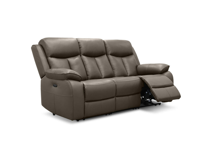 DACIA LEATHER 3 Seater Sofa with 2 inbuilt Electric Recliners