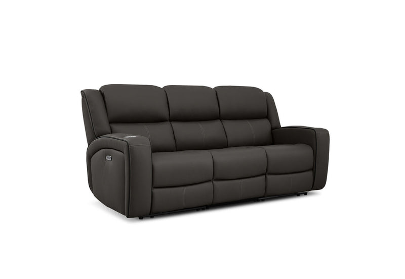 CAPALDI LEATHER 3 Seater Sofa with 2 Inbuilt Electric Recliners