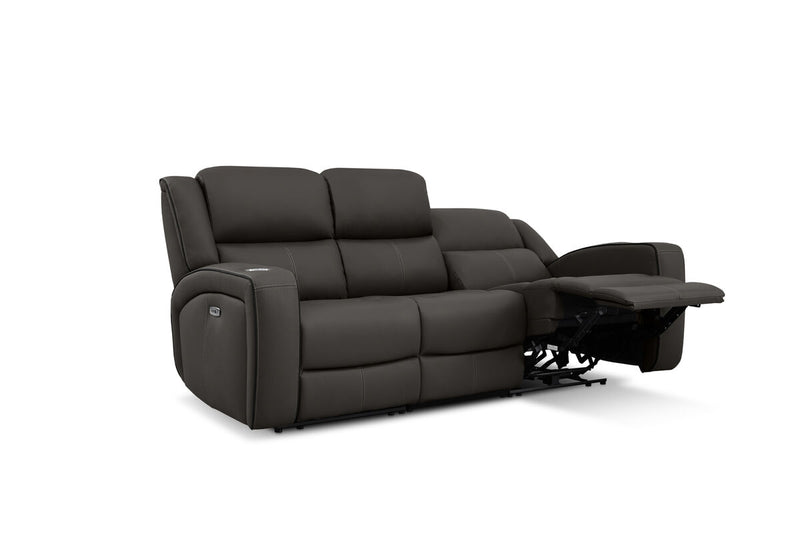 CAPALDI LEATHER 3 Seater Sofa with 2 Inbuilt Electric Recliners