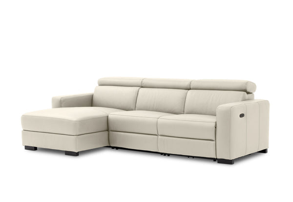 DAMIAN LEATHER 3 Seater Sofa with LHF Chaise