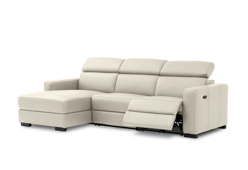 DAMIAN LEATHER 3 Seater Sofa with LHF Chaise