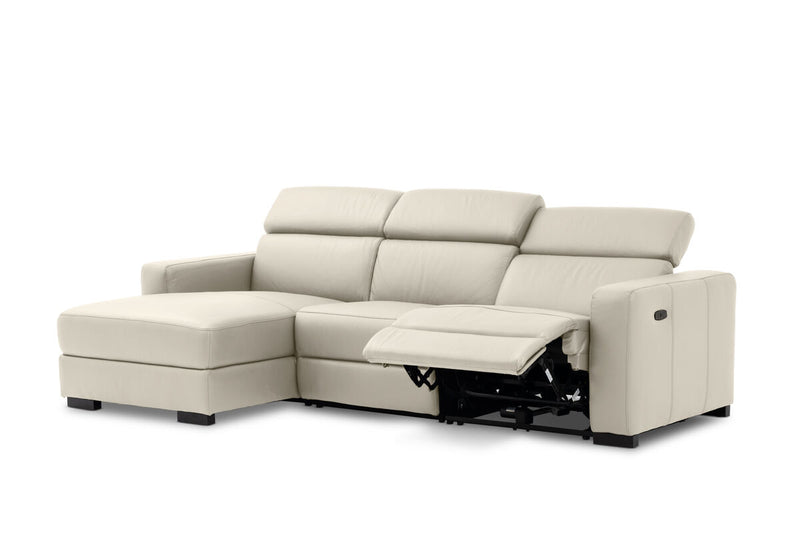 DAMIAN LEATHER 3 Seater Sofa with LHF Chaise