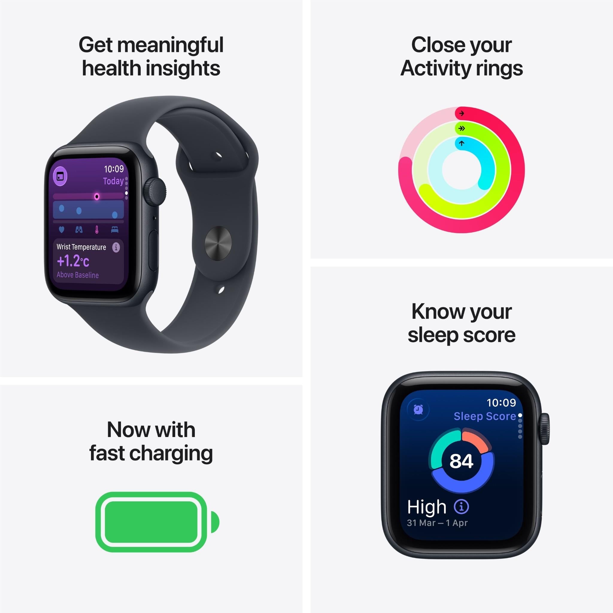 Apple Watch SE 3 40mm Midnight Aluminium Case GPS Sport Band