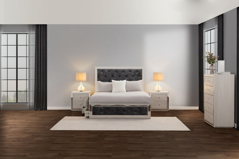 ISMENE 4 Piece Queen Bed Tall Chest Suite