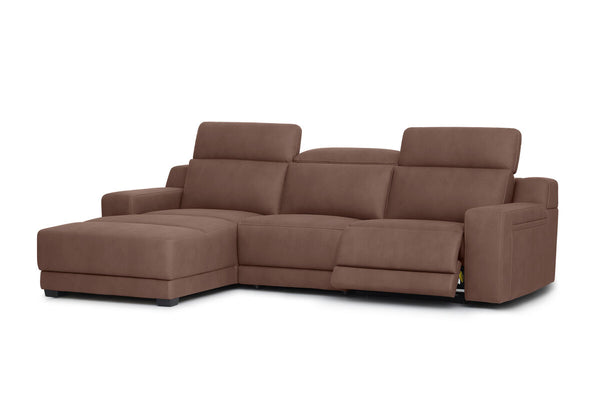 VANTRO FABRIC 3 Seater LHF Chaise with inbuilt Electric Recliner