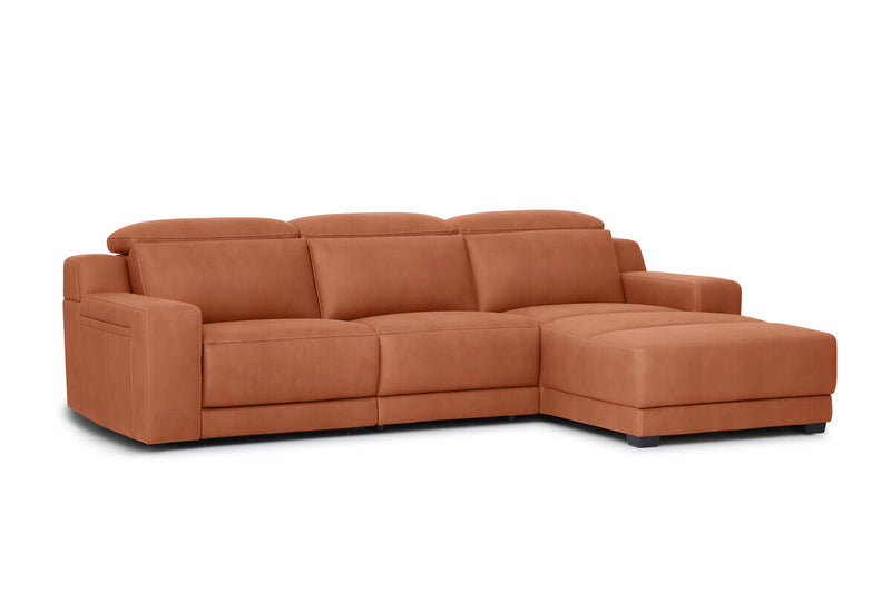 VANTRO FABRIC 3 Seater RHF Chaise with Inbuilt Electric Recliner