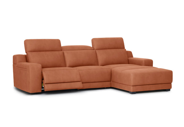 VANTRO FABRIC 3 Seater RHF Chaise with Inbuilt Electric Recliner