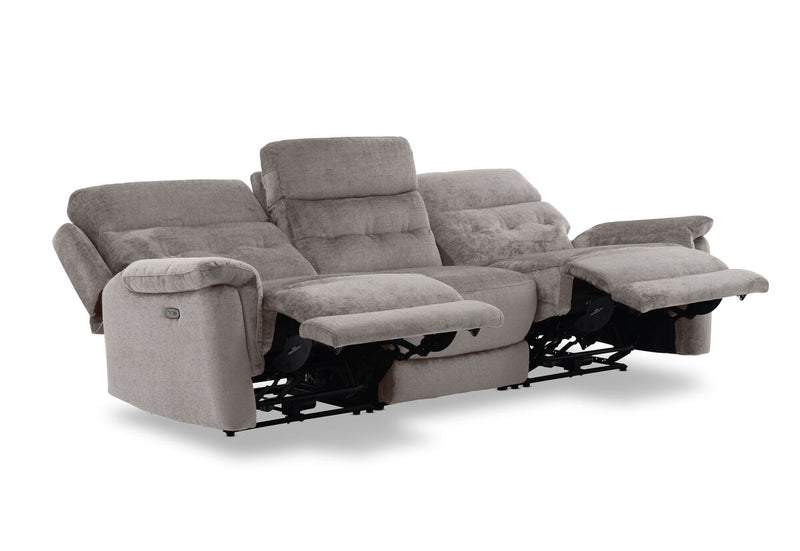 OBERTO FABRIC 3 Seater with 2 inbuilt Electric Recliners