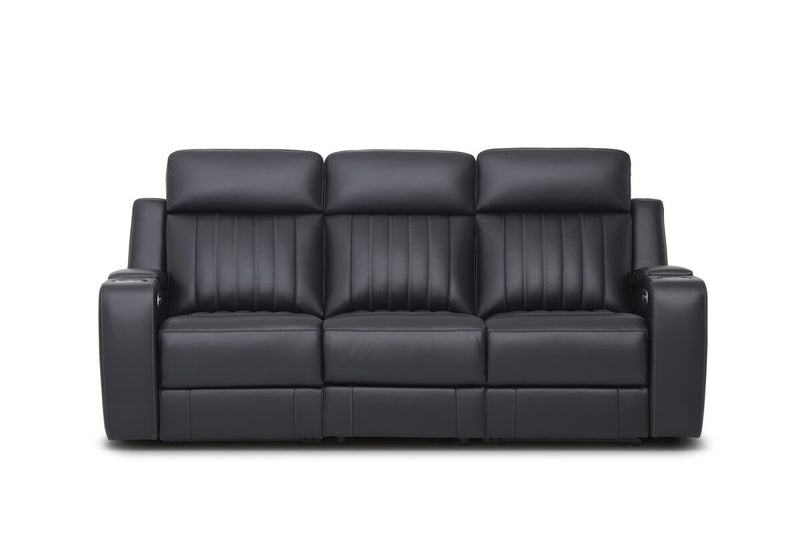 THANE LEATHER 3 Seater Sofa with 2 Inbuilt Electric Recliners
