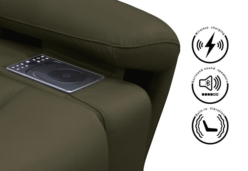 HOLLYWOOD LEATHER Media 3 Seater with Electric Recliners