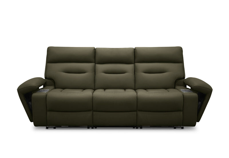 HOLLYWOOD LEATHER Media 3 Seater with Electric Recliners