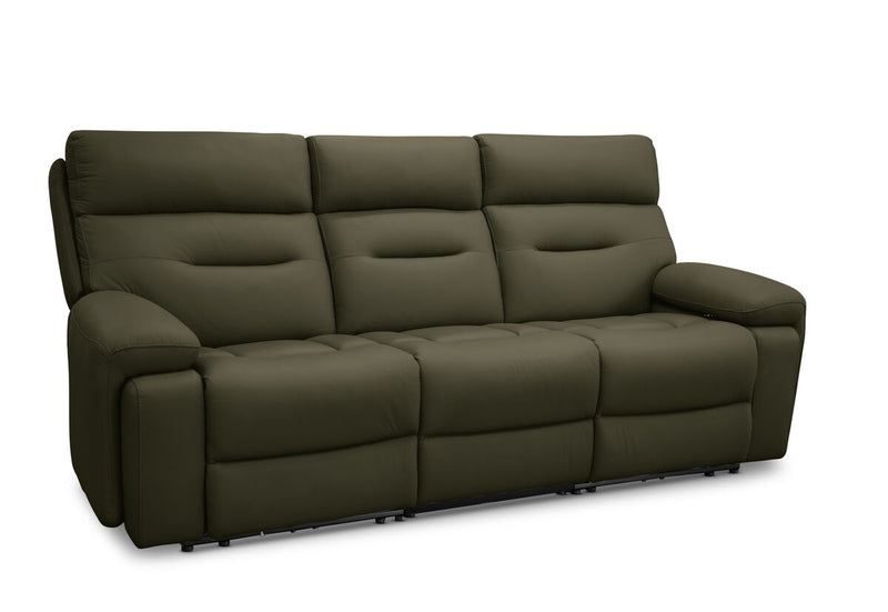 HOLLYWOOD LEATHER Media 3 Seater with Electric Recliners