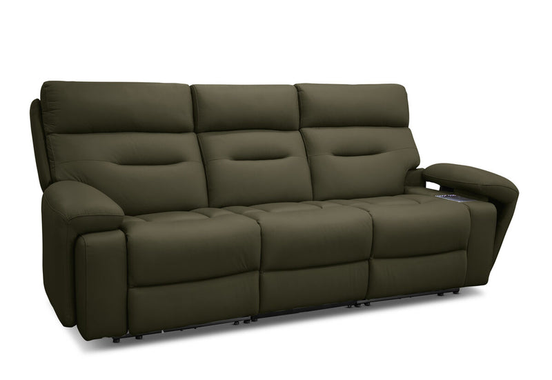 HOLLYWOOD LEATHER Media 3 Seater with Electric Recliners