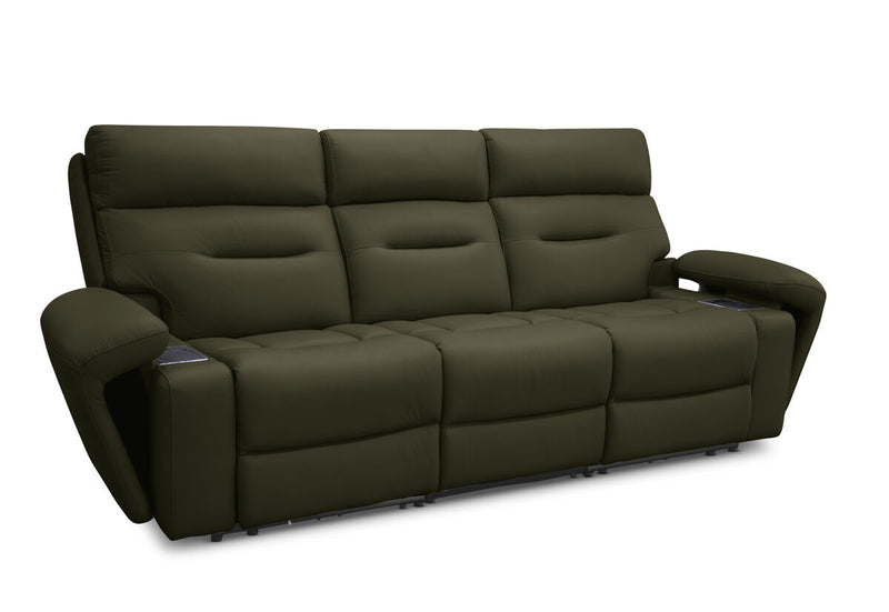 HOLLYWOOD LEATHER Media 3 Seater with Electric Recliners
