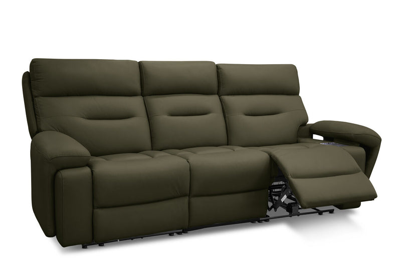 HOLLYWOOD LEATHER Media 3 Seater with Electric Recliners