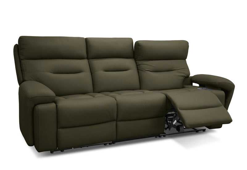 HOLLYWOOD LEATHER Media 3 Seater with Electric Recliners