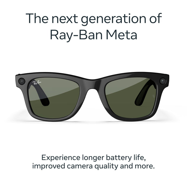Ray-Ban | Meta Wayfarer Gen 2 AI Glasses (Shiny Black/Green)