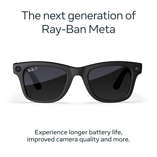 Ray-Ban | Meta Wayfarer Gen 2 AI Glasses (Matte Black/Polarised Gradient Graphite)