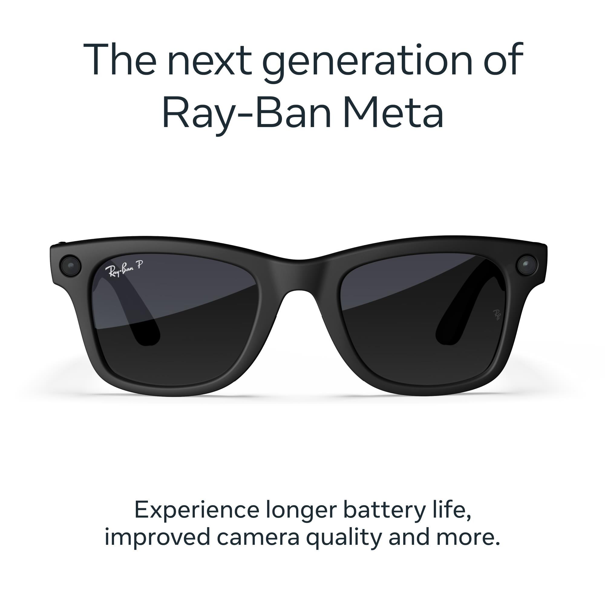 Ray-Ban | Meta Wayfarer Large Gen 2 AI Glasses (Matte Black/Polarised Gradient Graphite)