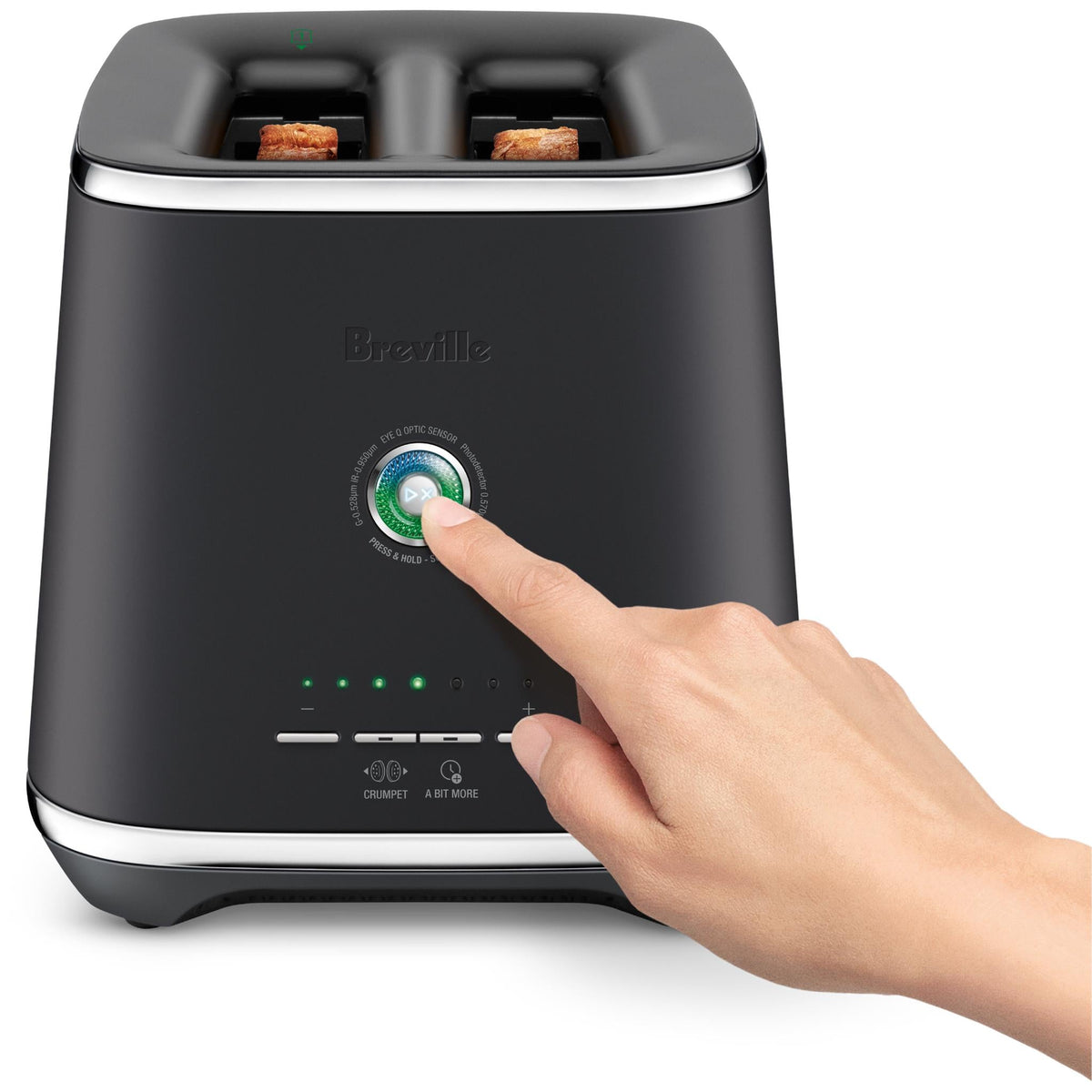 Breville the Eye Q Auto 2 Slice Toaster (Black Truffle) — view 3