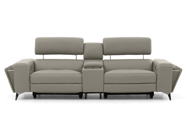 SINATRA LEATHER Media 3 Seater with 2 Inbuilt Electric Recliners