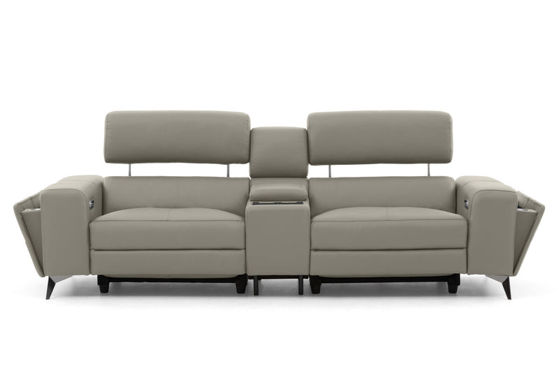 SINATRA LEATHER Media 3 Seater with 2 Inbuilt Electric Recliners