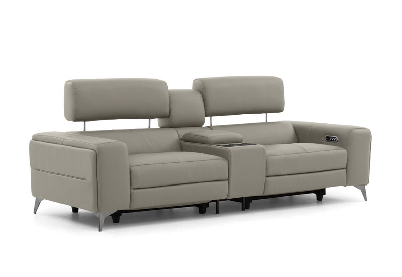 SINATRA LEATHER Media 3 Seater with 2 Inbuilt Electric Recliners