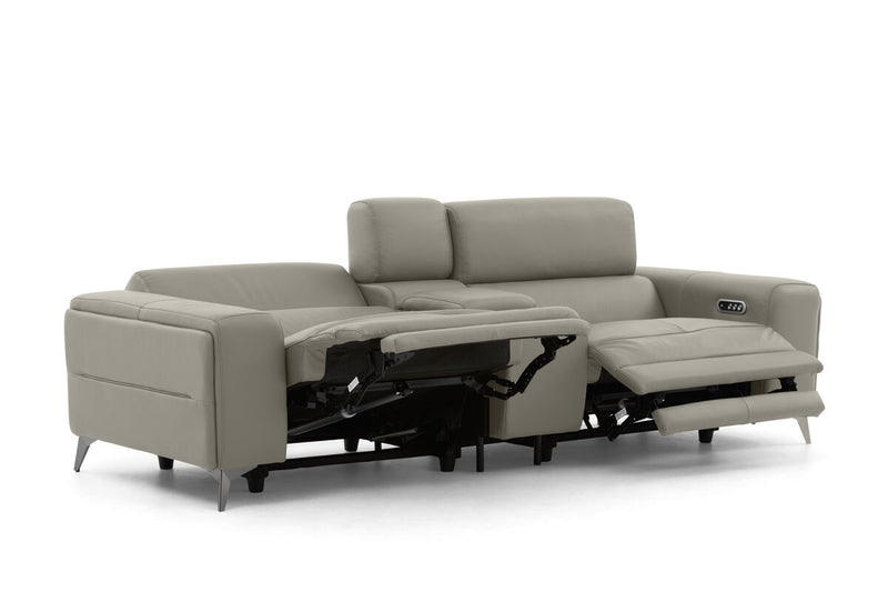 SINATRA LEATHER Media 3 Seater with 2 Inbuilt Electric Recliners