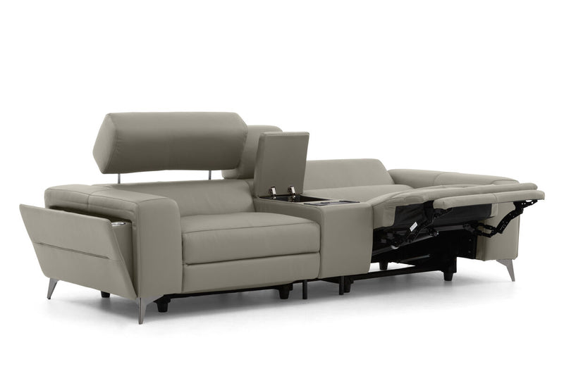SINATRA LEATHER Media 3 Seater with 2 Inbuilt Electric Recliners