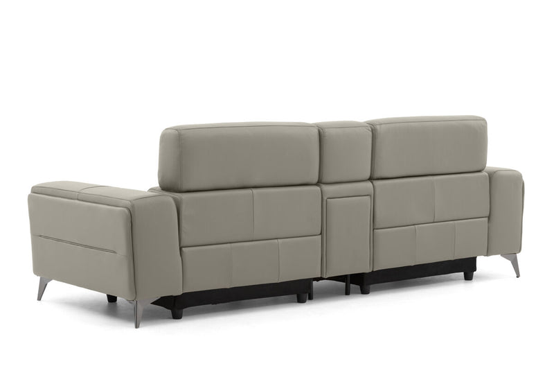 SINATRA LEATHER Media 3 Seater with 2 Inbuilt Electric Recliners