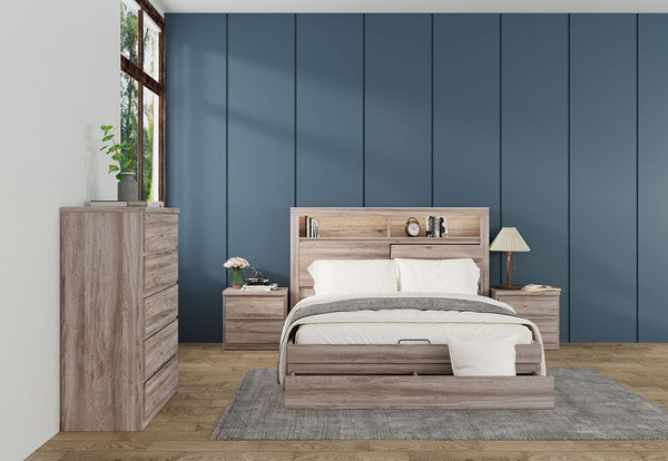 KINCAID 4 Piece Queen Tall Chest Bedroom Suite.