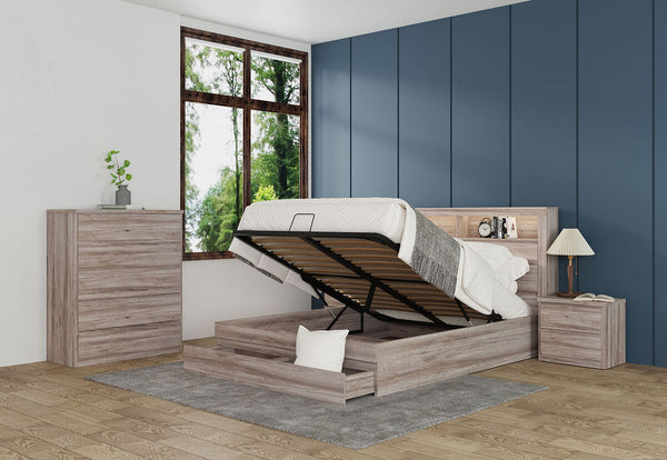 KINCAID 4 Piece Queen Tall Chest Bedroom Suite.