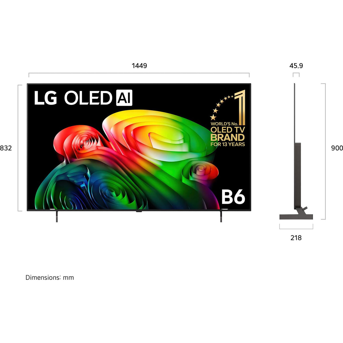 LG 65" OLED AI B6 4K Smart TV 2026 — view 4