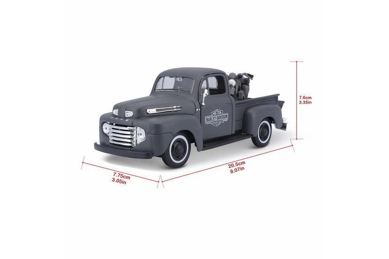 Maisto 1:24 Harley D 1948 Ford F1 Pickup & 1942 WLA Flathead Model Car Toy 8y+