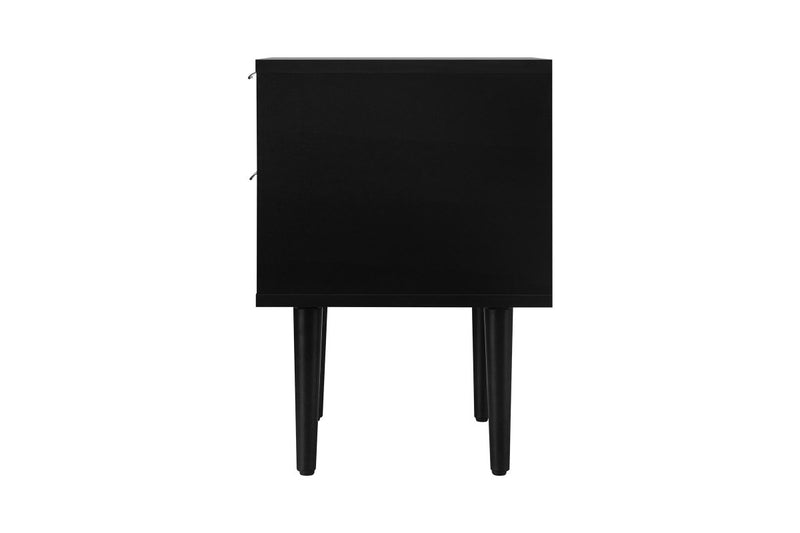 Oikiture 2PCS Bedside Table 2 Drawers Side Table Storage Unit Black