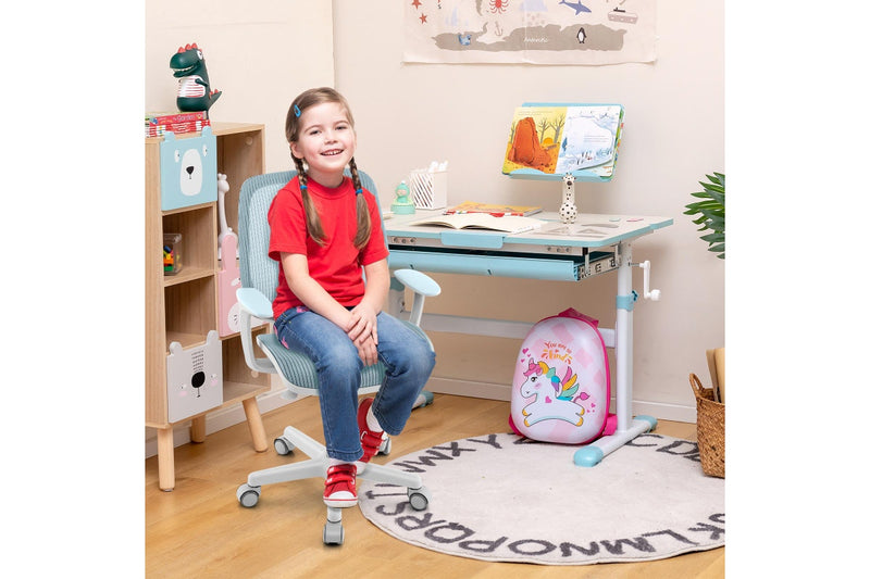 Giantex Kids Desk Chair Swivel Mesh Computer Chair w/Adjustable Height & Armrests Ergonomic Task Study Chair Blue