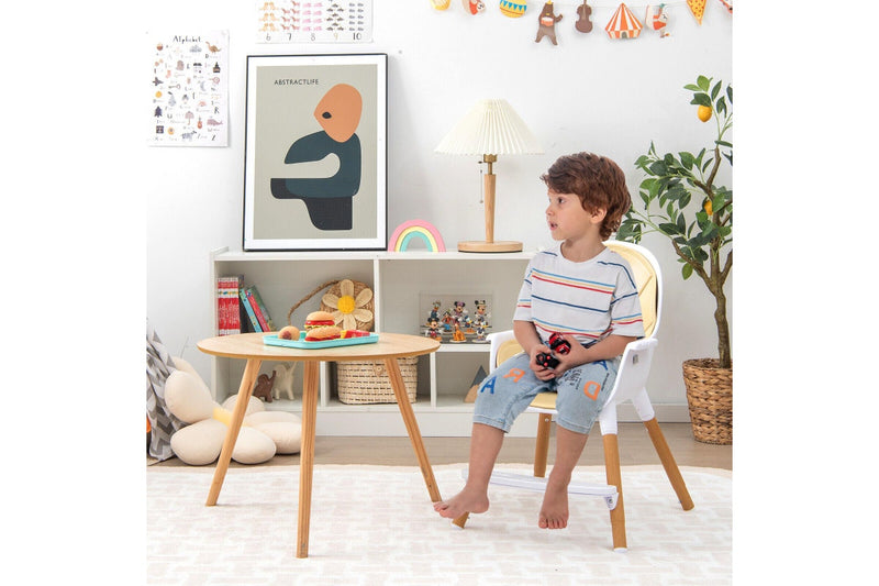 Giantex 4-in-1 Baby High Chair Convertible Infant Eating Highchair w/Adjustable Tray Kids Dining chair Beige