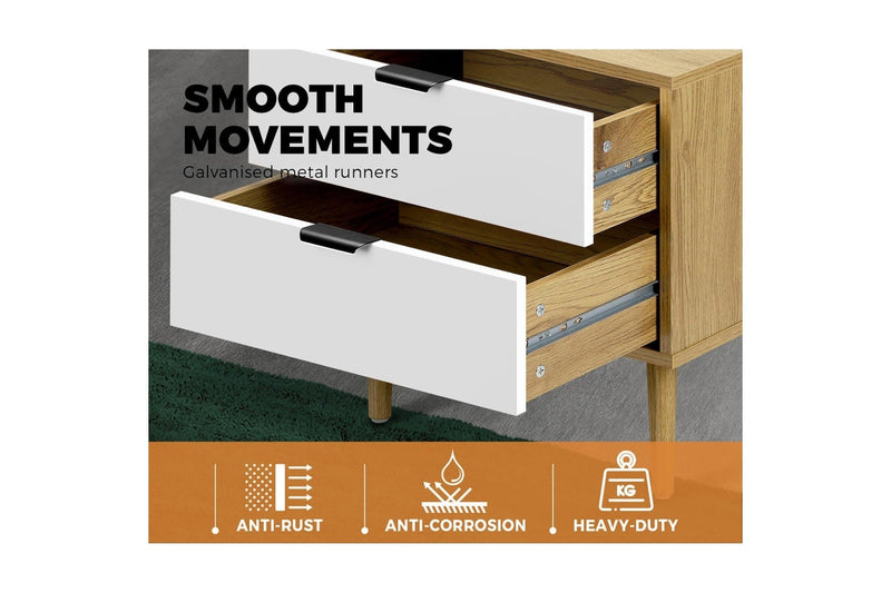 Oikiture Bedside Tables Set of 2 Side Table