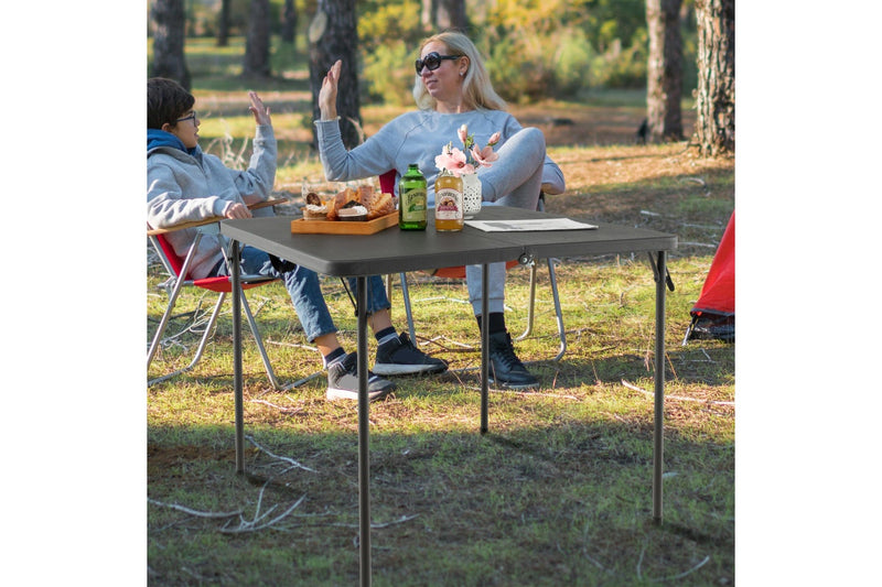 Costway Folding Camping Table Outdoor Portable Desk w/Carry Handle Picnic Hiking Fishing BBQ Grey