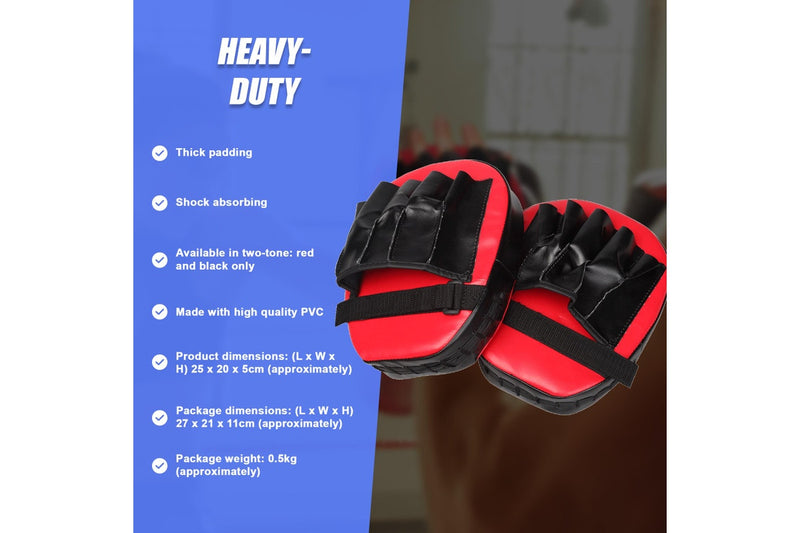 2 x Thai Boxing Punch Focus Gloves Kit Training Red & Black