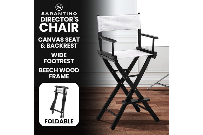 Sarantino Tall Directors Chair - White