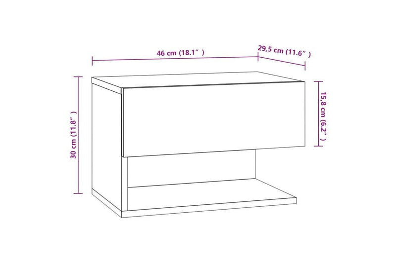 Wall Mounted Bedside Cabinets 2 Pcs White Bedside Tables