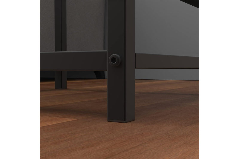 Rustic Brown Square Coffee Table with Storage Basket | Easy Assembly