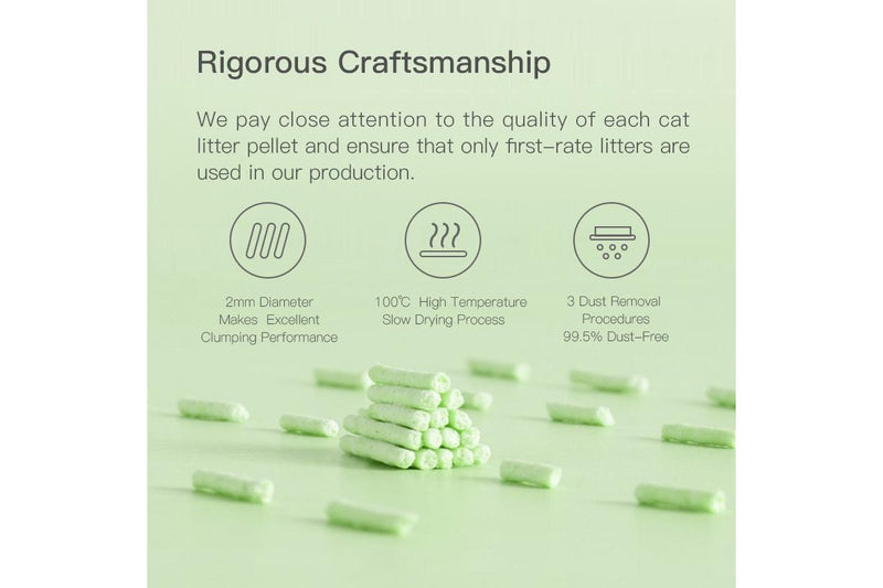 Cature 18L 7.2kg Natural Tofu Clumping Cat Litter Pellets Green Tea Flushable