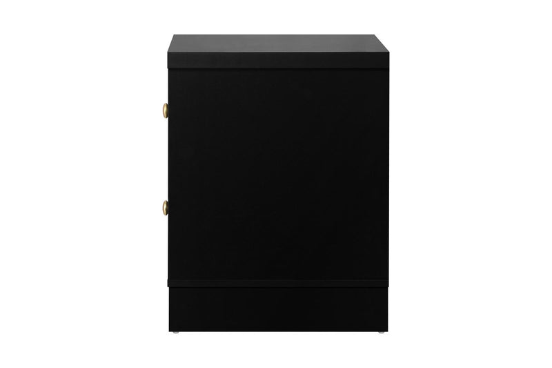 Oikiture Bedside Tables Side Table 2 Drawers Black