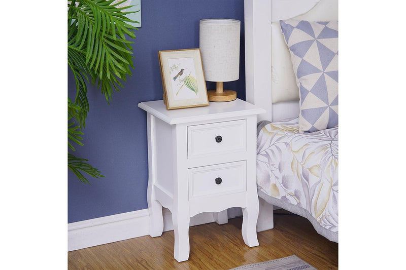 French Bedside Table Nightstand White Set Of 2 Bedside Tables