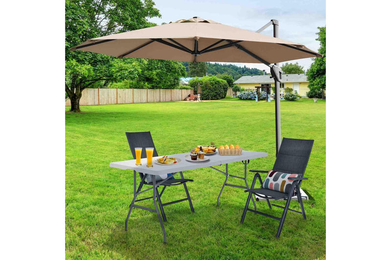 Costway 180cm Camping Table Folding Study Desk Picnic Dining 150kg Weight Capacity w/Carrying Handle