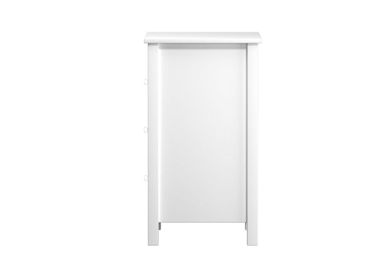 Oikiture Bedside Table Side Table 3 Drawers White