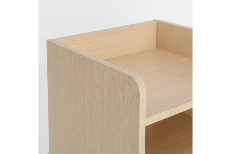 2X Bedside Table Side Storage Cabinet Nightstand Bedroom 1 Drawer Shelf Lark Oak Bedside Tables